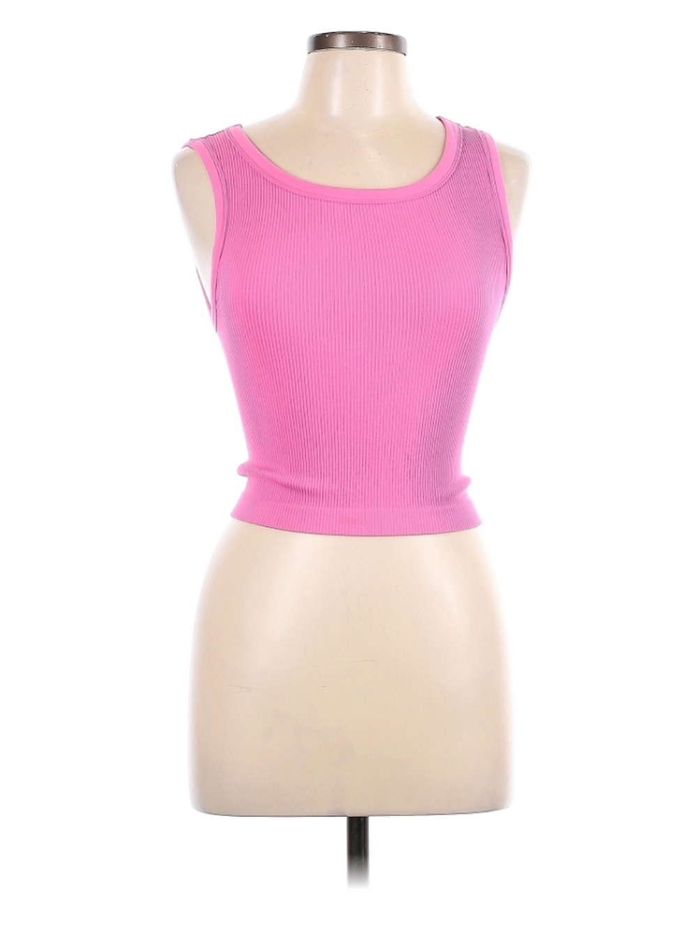 Sundek Hot Pink Ribbed Scoop Neck Tank